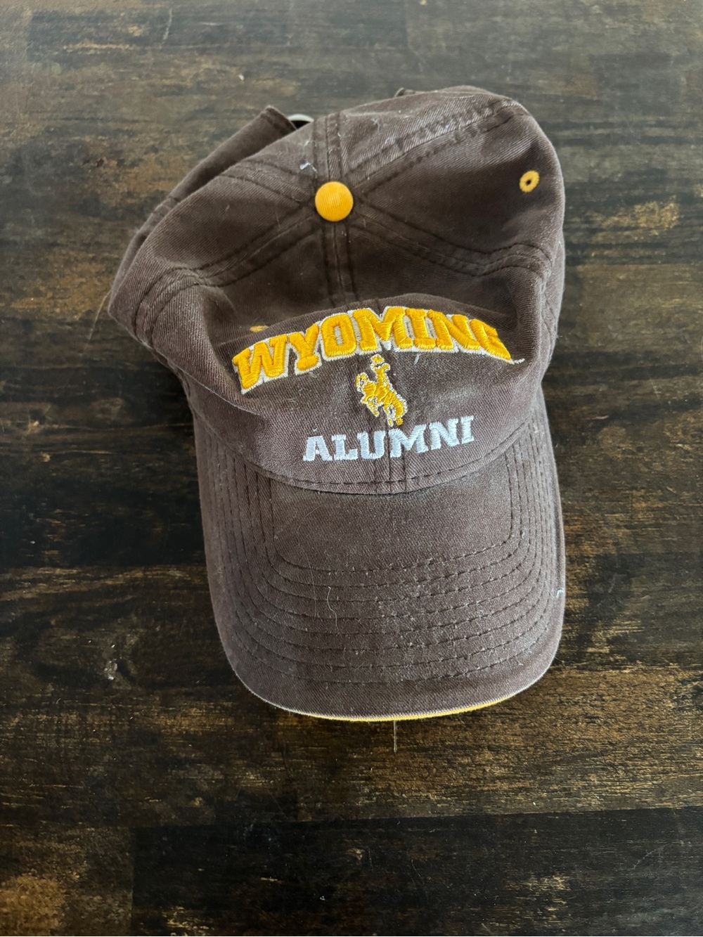 Wyoming Alumni Brown and Gold Adjustable Cap